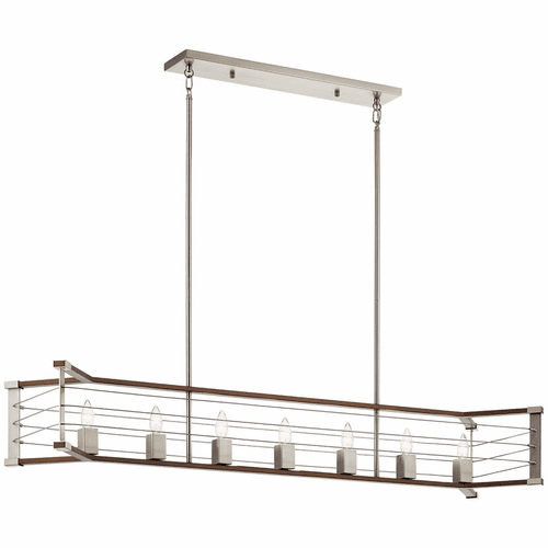 Kichler Lente Linear 7-LT Chandelier - Brushed Nickel - 44252NI