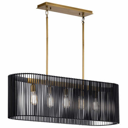 Kichler Linara 5-LT Linear Chandelier - Black - 44168BK