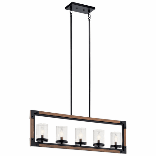 Kichler Marimount 5-LT Linear Chandelier Auburn Stained - 44043AUB