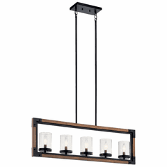 Kichler Marimount 5-LT Linear Chandelier Auburn Stained - 44043AUB