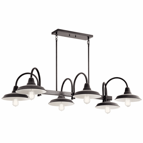 Kichler Marrus 6-LT Linear Chandelier - Weathered Zinc - 52408WZC