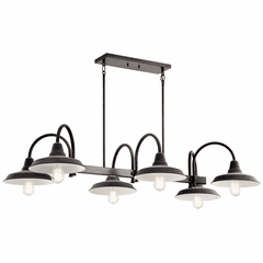 Kichler Marrus 6-LT Linear Chandelier - Weathered Zinc - 52408WZC