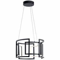 Kichler Melko 23.5" LED Round Pendant - Black - 84133 Kichler Melko 23.5" LED Round Pendant - Black - 84133