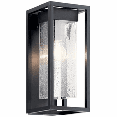 Kichler Mercer 1-LT Medium Outdoor Wall Light - Black/Silver Highlights - 59061BSL