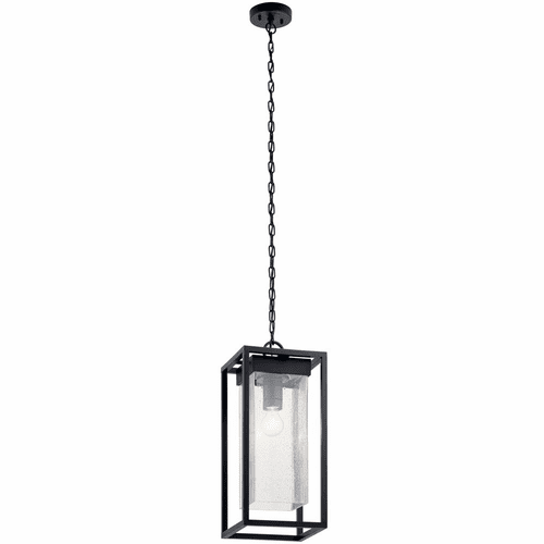 Kichler Mercer 1-LT Outdoor Pendant - Black with Silver Highlights - 59064BSL