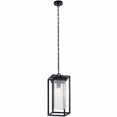 Kichler Mercer 1-LT Outdoor Pendant - Black with Silver Highlights - 59064BSL