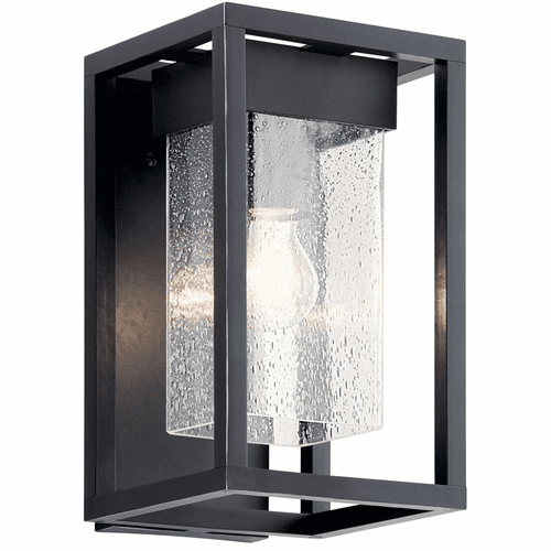 Kichler Mercer 1-LT Small Outdoor Wall Light - Black/Silver Highlights - 59060BSL