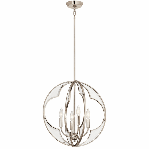 Kichler Montavello 4-LT Chandelier - Polished Nickel - 43096PN