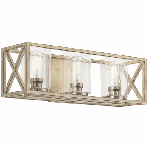 Kichler Moorgate 3-LT Bath Vanity Light - Distressed Antique White - 55065DAW