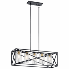 Kichler Moorgate 5-LT Linear Chandelier - Black - 44081BK