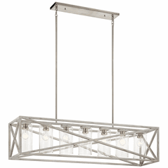 Kichler Moorgate Linear 7-LT Chandelier - Distressed Antique White - 44082DAW