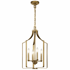 Kichler Morrigan 4-LT Mini Chandelier - Natural Brass - 42496NBR Kichler Morrigan 4-LT Mini Chandelier - Natural Brass - 42496NBR