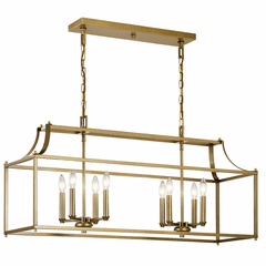 Kichler Morrigan Linear 8-LT Chandelier - Natural Brass - 42497NBR Kichler Morrigan Linear 8-LT Chandelier - Natural Brass - 42497NBR