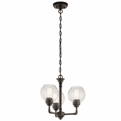 Kichler Niles 3-LT Convertible Chandelier - Olde Bronze - 43992OZ