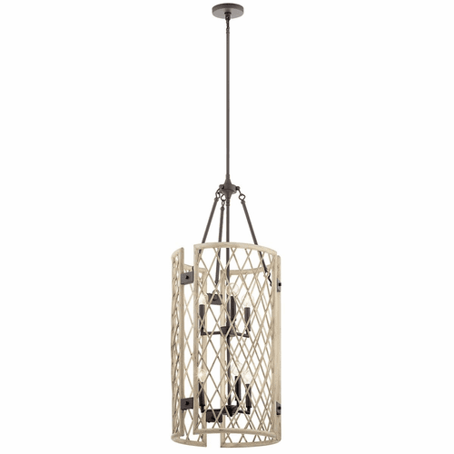 Kichler Oana Foyer 6-LT Chandelier - White Washed Wood - 52079WWW