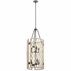 Kichler Oana Foyer 6-LT Chandelier - White Washed Wood - 52079WWW