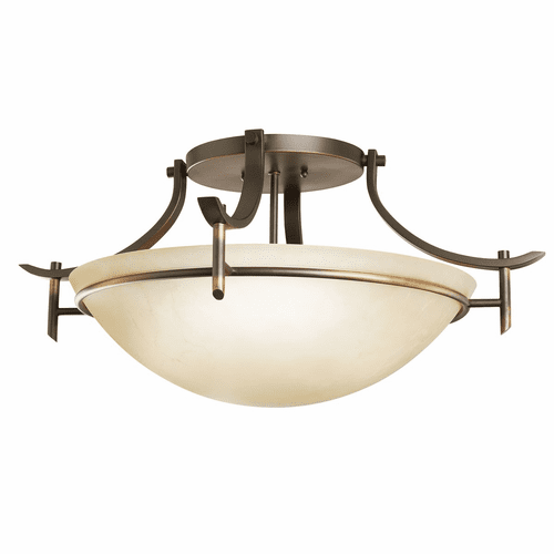 Kichler Olympia 3-LT Semi Flush - Olde Bronze - 3606OZ