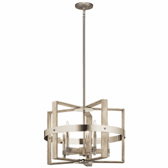 Kichler Peyton 5-LT Chandelier - White Washed Wood - 44290WWW
