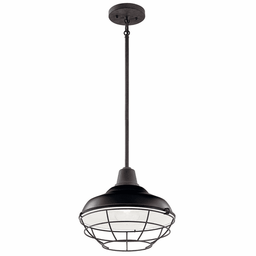 Kichler Pier 1-LT Outdoor Pendant/Semi Flush - Black - 49992BK