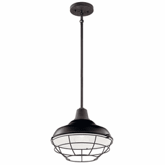 Kichler Pier 1-LT Outdoor Pendant/Semi Flush - Black - 49992BK
