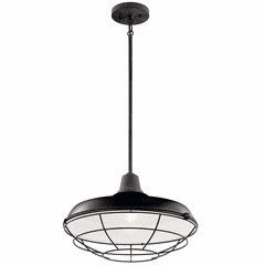 Kichler Pier 1-LT Outdoor Pendant/Semi Flush - Black - 49993BK