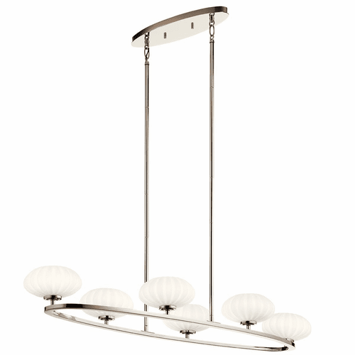 Kichler Pim Oval 6-LT Chandelier - Polished Nickel - 52224PN