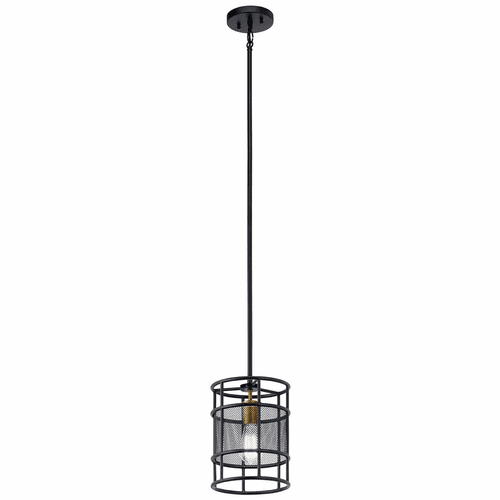 Kichler Piston 1-LT Mini Pendant - Black - 43597BK