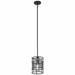 Kichler Piston 1-LT Mini Pendant - Black - 43597BK