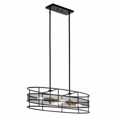 Kichler Piston 4-LT Oval Chandelier - Black - 43595BK
