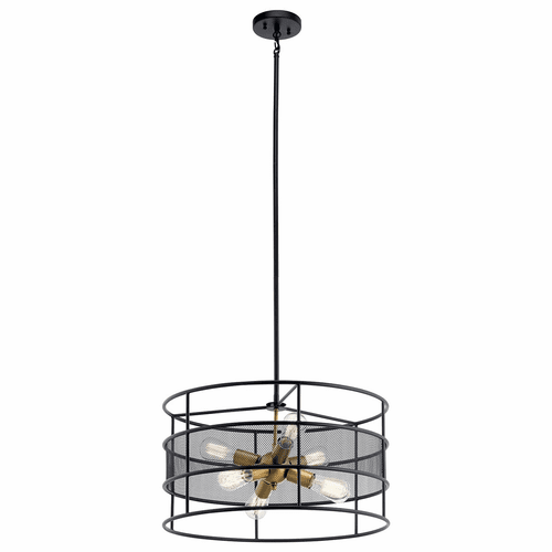 Kichler Piston 6-LT Pendant - Black - 43594BK