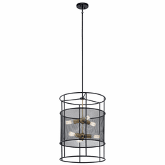 Kichler Piston 9-LT Foyer Pendant - Black - 43596BK