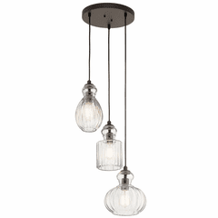 Kichler Riviera 3-LT Pendant - Olde Bronze - 43952OZ