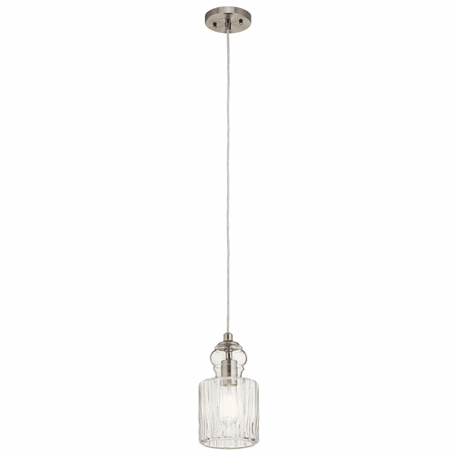 Kichler Riviera 5.75" 1-LT Mini Pendant - Brushed Nickel - 43957NI