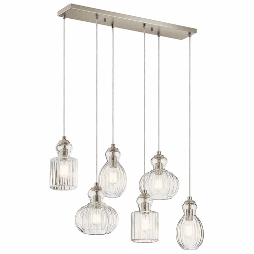 Kichler Riviera 6-LT Linear Chandelier - Brushed Nickel - 43950NI