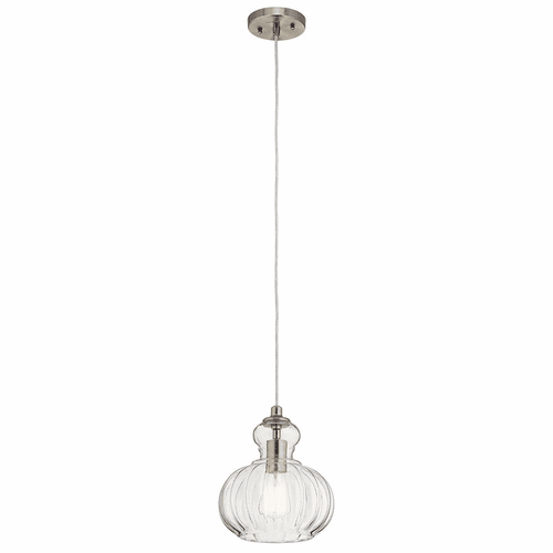 Kichler Riviera 8.75" 1-LT Mini Pendant - Brushed Nickel - 43956NI