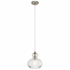 Kichler Riviera 8.75" 1-LT Mini Pendant - Brushed Nickel - 43956NI Kichler Riviera 8.75" 1-LT Mini Pendant - Brushed Nickel - 43956NI