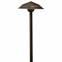 Kichler Round Tiered 2700K LED Path Light - Aged Bronze - 16124AGZ27 Kichler Round Tiered 2700K LED Path Light - Aged Bronze - 16124AGZ27