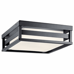 Kichler Ryler Outdoor LED Flush/Semi Flush Mount - Black - 59037BKLED