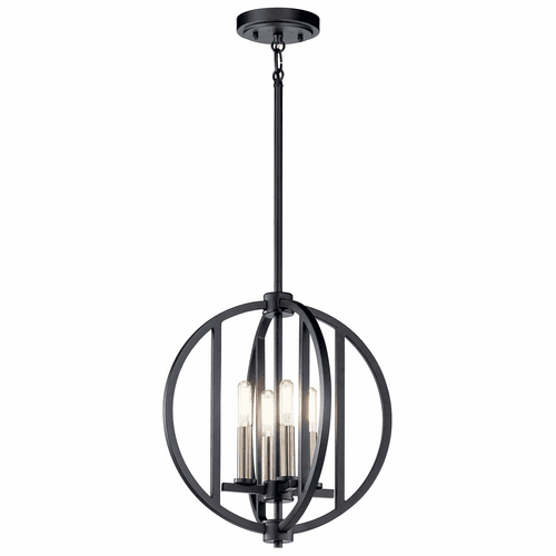 Kichler Samural 4-LT Mini Chandelier - Black - 43642BK