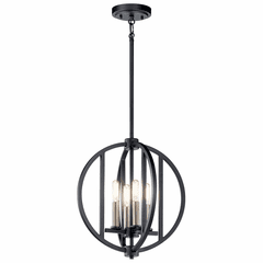 Kichler Samural 4-LT Mini Chandelier - Black - 43642BK