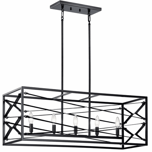 Kichler Sevan Linear 5-LT Chandelier - Black - 52140BK
