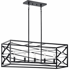 Kichler Sevan Linear 5-LT Chandelier - Black - 52140BK