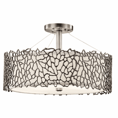 Kichler Silver Coral 3-LT Convertible Pendant - Classic Pewter - 43346CLP