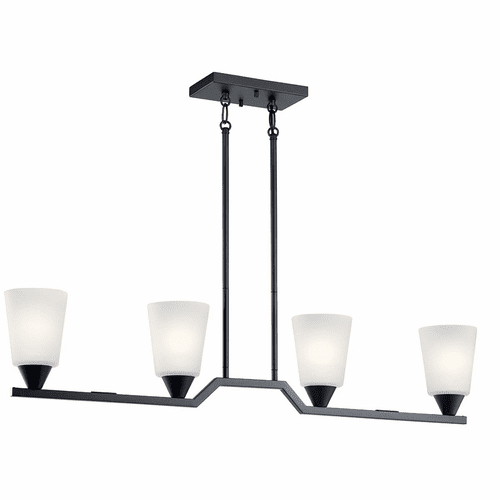 Kichler Skagos Linear 4-LT Chandelier - Black - 52233BK