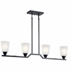 Kichler Skagos Linear 4-LT Chandelier - Black - 52233BK