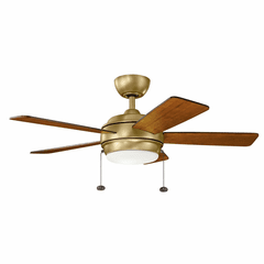 Kichler Starkk LED 42" Ceiling Fan - Brass - 330171NBR