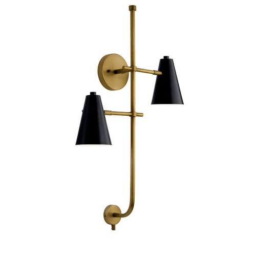 Kichler Sylvia 2-LT Wall Sconce - Black - 52174BK