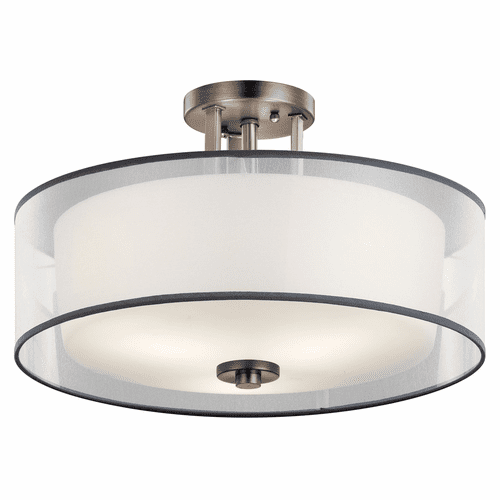 Kichler Tallie 3-LT Semi Flush - Antique Pewter - 43194AP