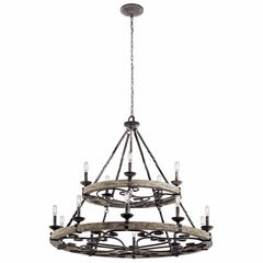 Kichler Taulbee 15-LT Chandelier - Weathered Zinc - 43826WZC Kichler Taulbee 15-LT Chandelier - Weathered Zinc - 43826WZC