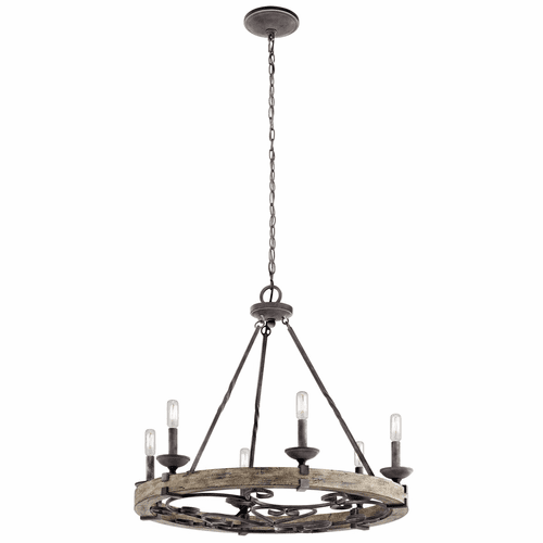 Kichler Taulbee 6-LT Chandelier - Weathered Zinc - 43823WZC